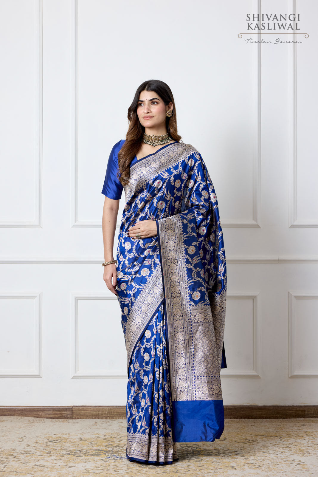 Royal Blue Handwoven Banarasi Silk Saree