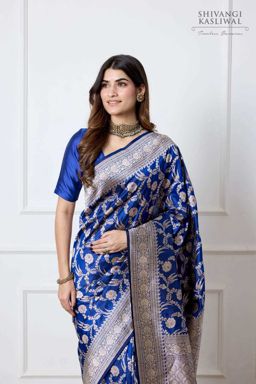 Royal Blue Handwoven Banarasi Silk Saree