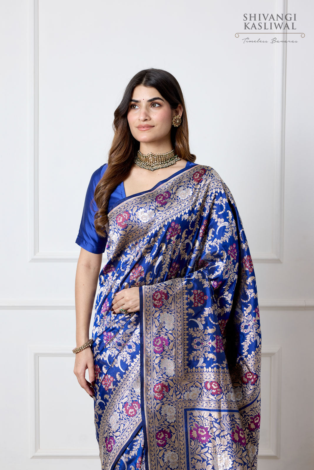 Royal Blue Handwoven Banarasi Silk Saree