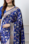 Blue Handwoven Banarasi Silk Saree