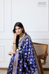 Blue Handwoven Banarasi Silk Saree