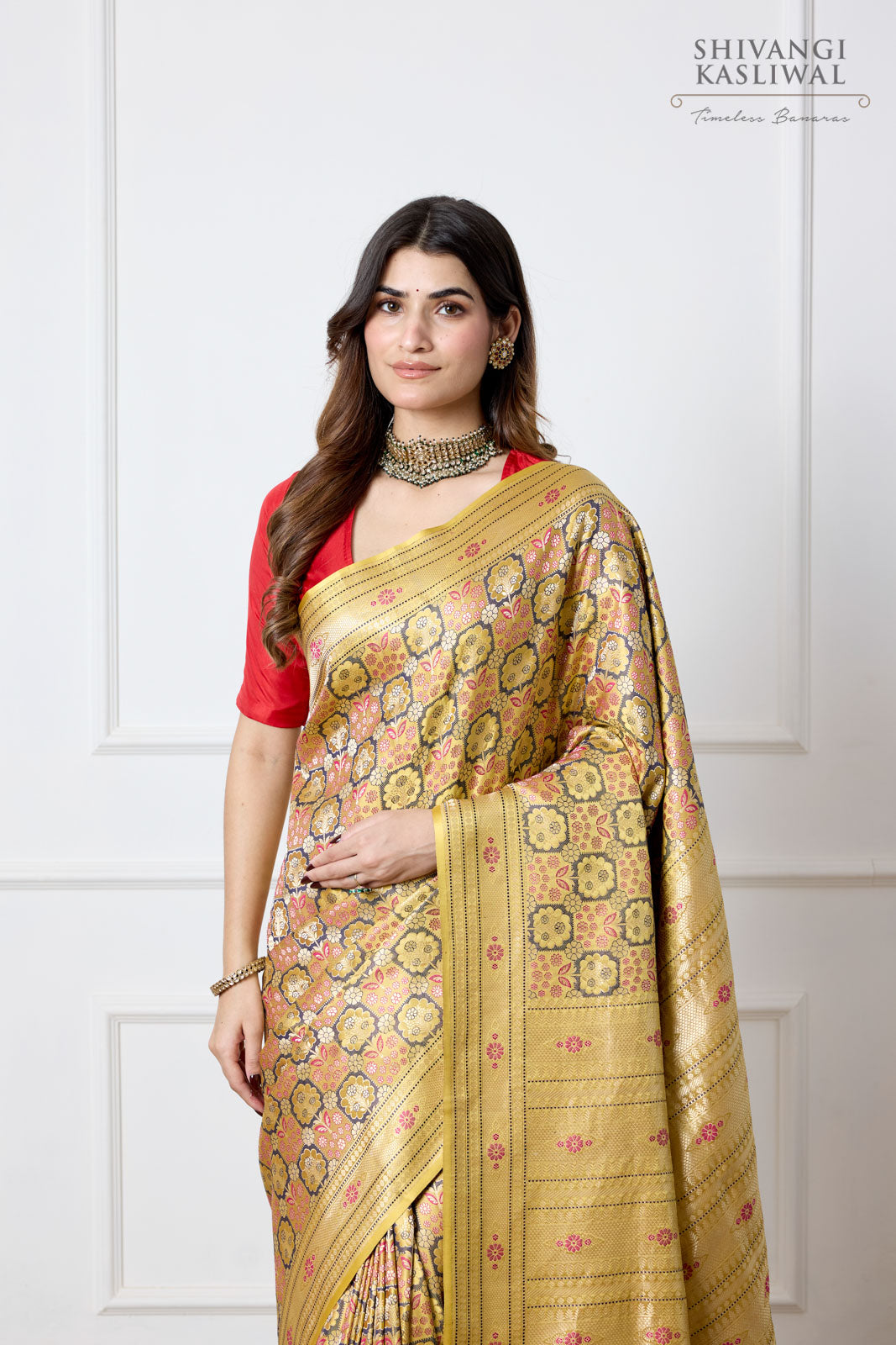 Mustard Yellow Handwoven Banarasi Silk Saree