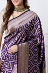 Purple Handwoven Banarasi Silk Saree