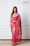 Pink Dual Tone Handwoven Banarasi Silk Saree