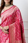 Pink Dual Tone Handwoven Banarasi Silk Saree