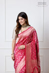 Pink Dual Tone Handwoven Banarasi Silk Saree