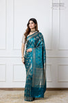 Peacock Blue Handwoven Banarasi Silk Saree