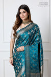 Peacock Blue Handwoven Banarasi Silk Saree