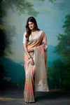 Shaded Grey Handwoven Banarasi Tussar Georgette Saree