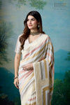 Off-White Handwoven Banarasi Georgette Saree