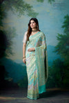 Shaded Blue Handwoven Banarasi Georgette Saree