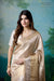 Beige Handwoven Banarasi Tissue Silk Saree