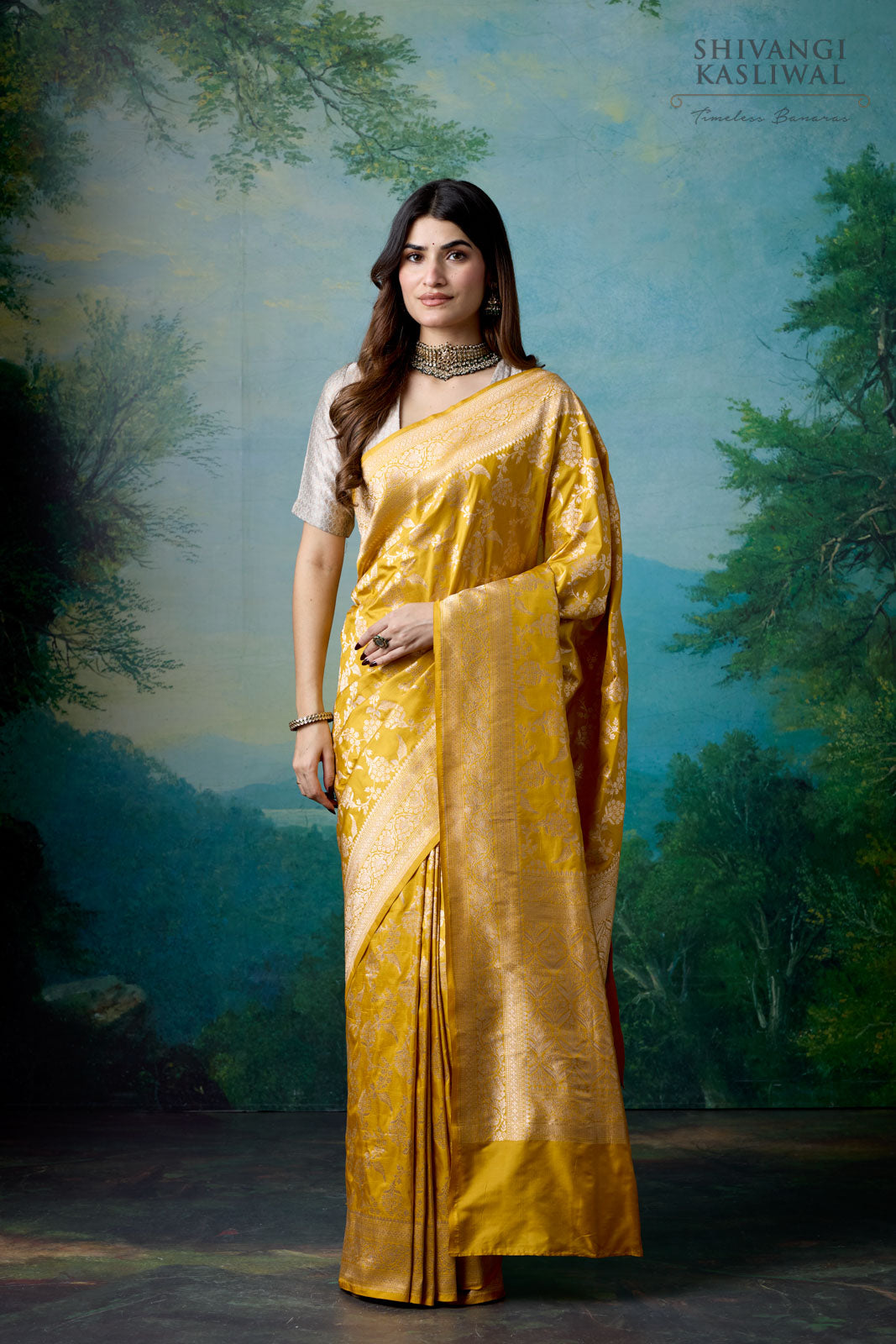 Yellow Handwoven Banarasi Silk Saree