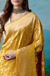 Yellow Handwoven Banarasi Silk Saree