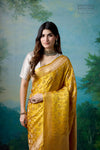 Yellow Handwoven Banarasi Silk Saree