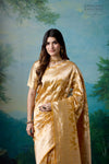 Yellow Handwoven Banarasi Tissue Silk Saree