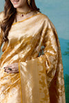 Yellow Handwoven Banarasi Tissue Silk Saree