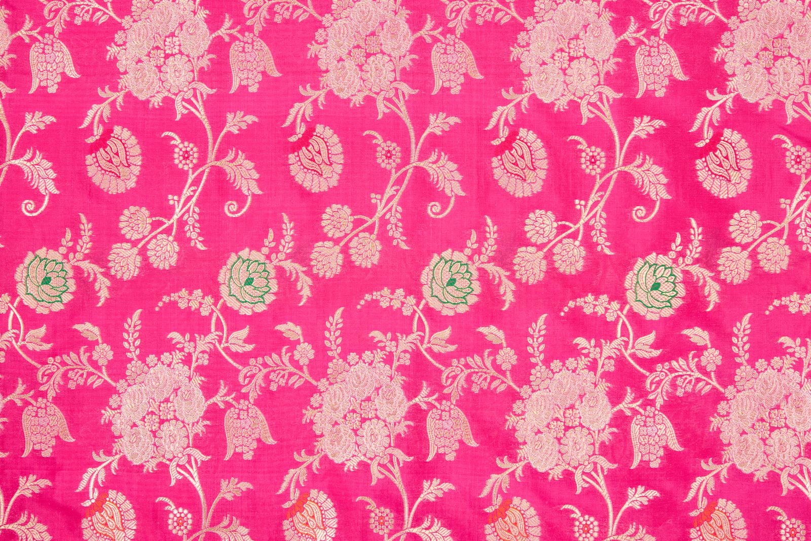 Pink Dual Tone Handwoven Banarasi Silk Fabric