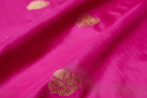 Rani Pink Handwoven Banarasi Silk Fabric