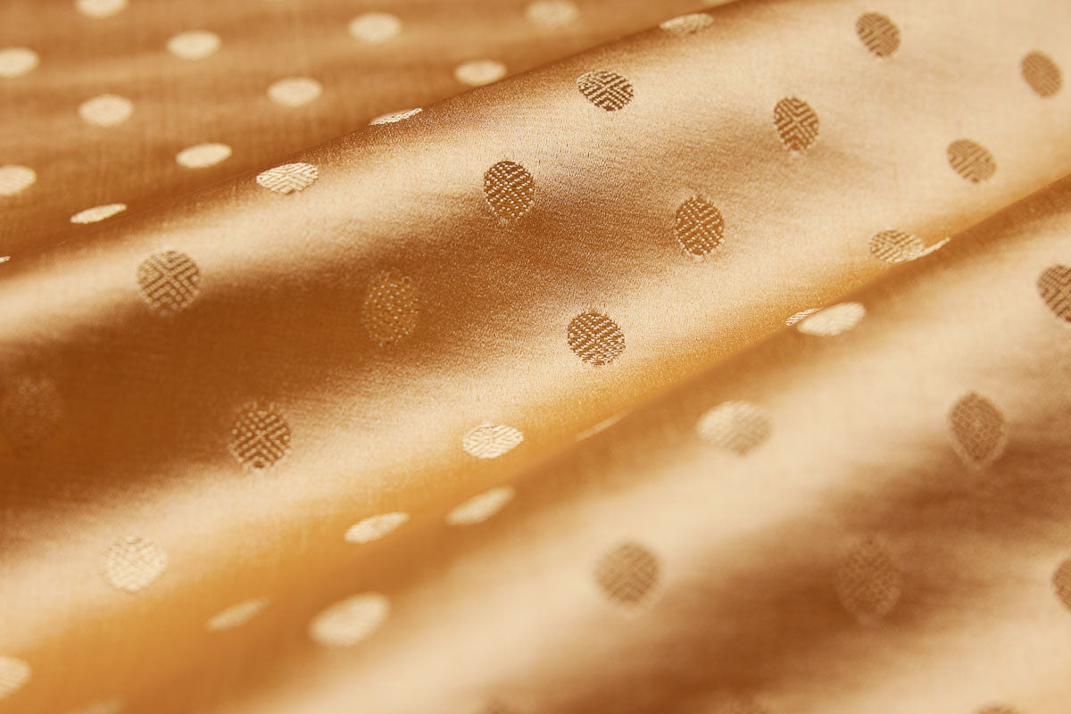 Beige Handwoven Banarasi Mashru Silk Fabric