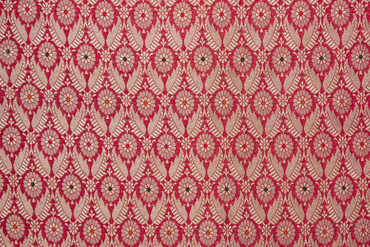 Red Handwoven Banarasi Brocade Fabric
