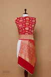 Red Pink Handwoven Banarasi Georgette Bandhani Dupatta