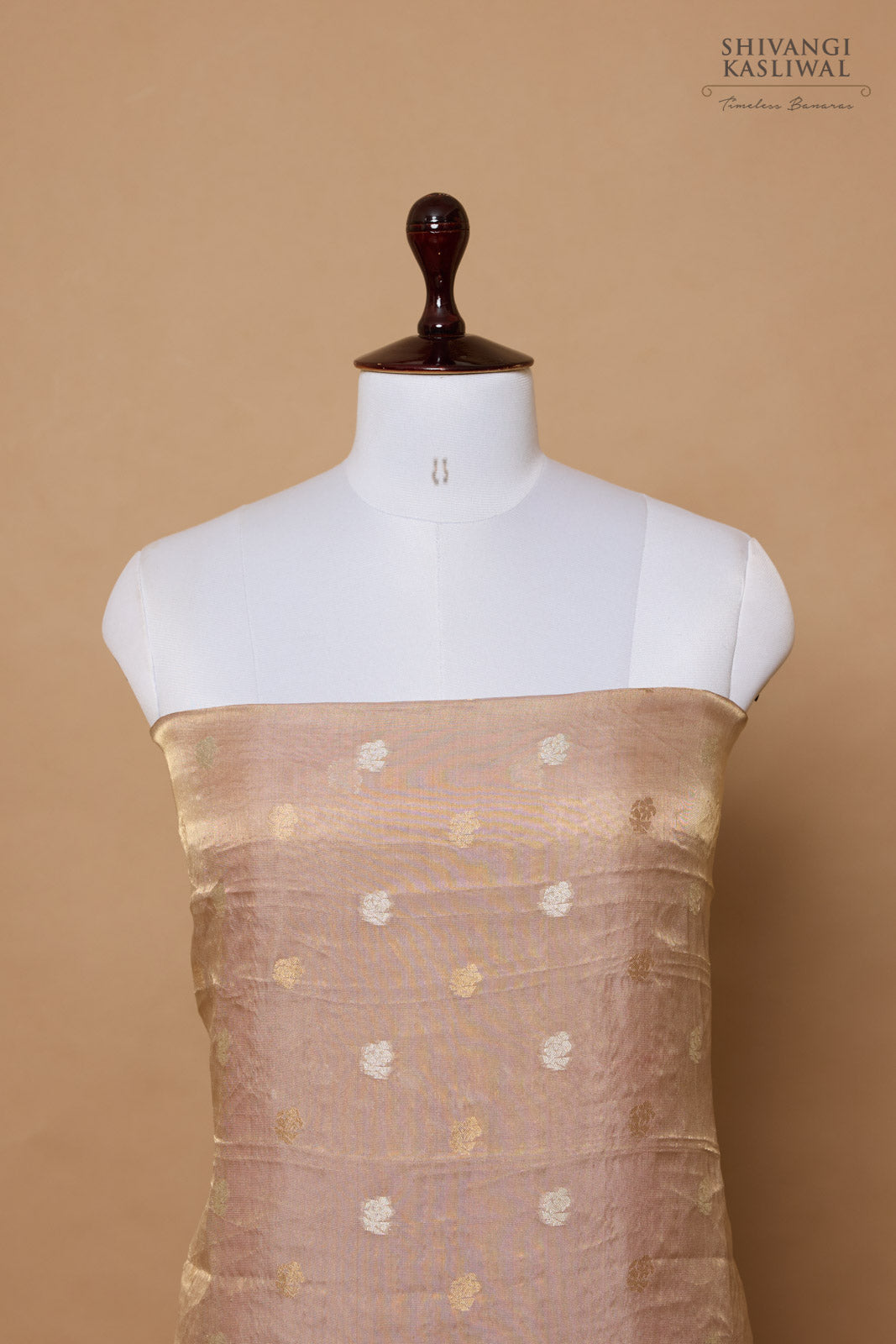 Mauve Handwoven Banarasi Tissue Silk Suit Piece