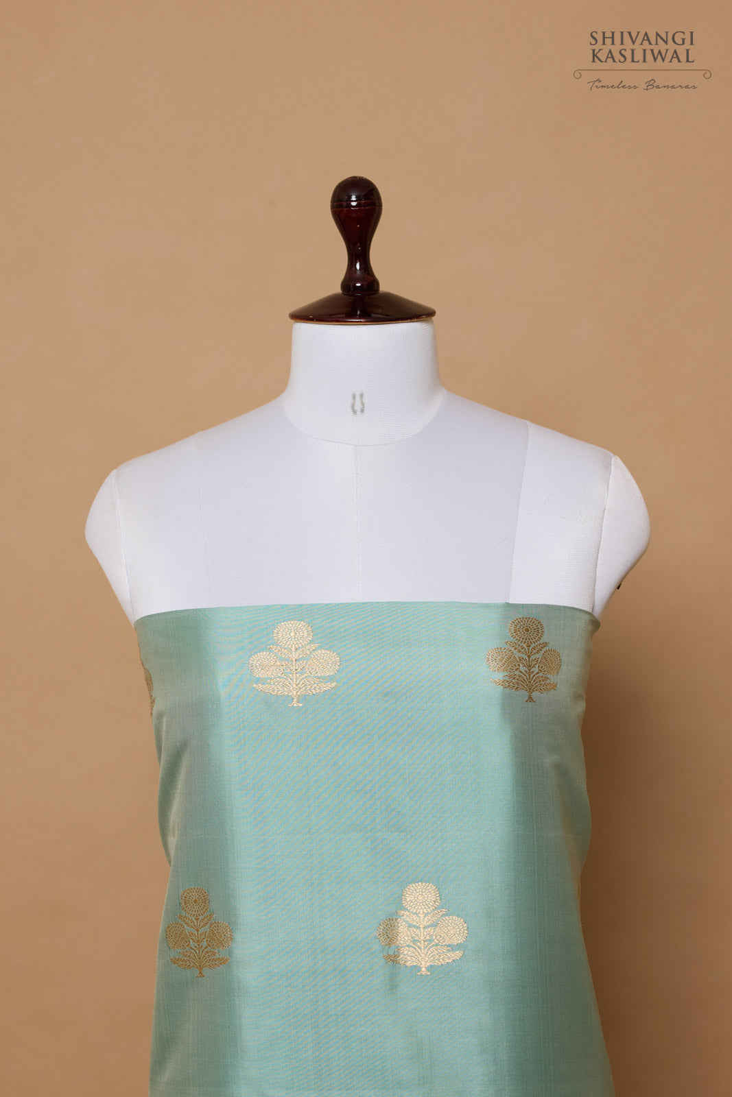 Powder Blue Handwoven Banarasi Silk Suit Piece