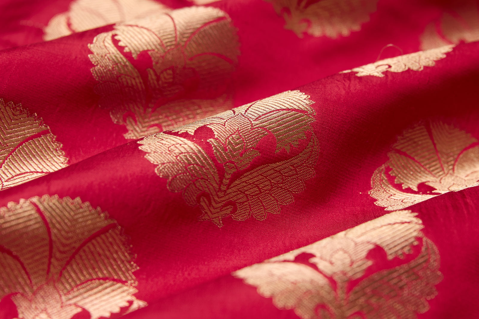 Red Handwoven Banarasi Silk Fabric