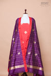 Red Handwoven Banarasi Silk Suit Piece