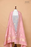 Grey Handwoven Banarasi Silk Suit Piece