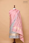 Grey Handwoven Banarasi Silk Suit Piece