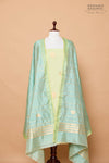 Pista Green Handwoven Banarasi Silk Suit Piece