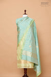 Pista Green Handwoven Banarasi Silk Suit Piece