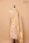 Beige Handwoven Banarasi Linen Suit Piece