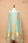 Powder Blue Handwoven Banarasi Chiniya Suit Piece