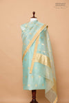 Powder Blue Handwoven Banarasi Chiniya Suit Piece