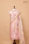 Onion Pink Handwoven Banarasi Linen Suit Piece