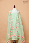 Mint Green Handwoven Banarasi Chiniya Suit Piece