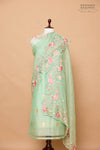 Mint Green Handwoven Banarasi Chiniya Suit Piece