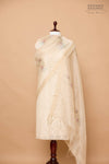 Off-White Handwoven Banarasi Chanderi Suit Piece