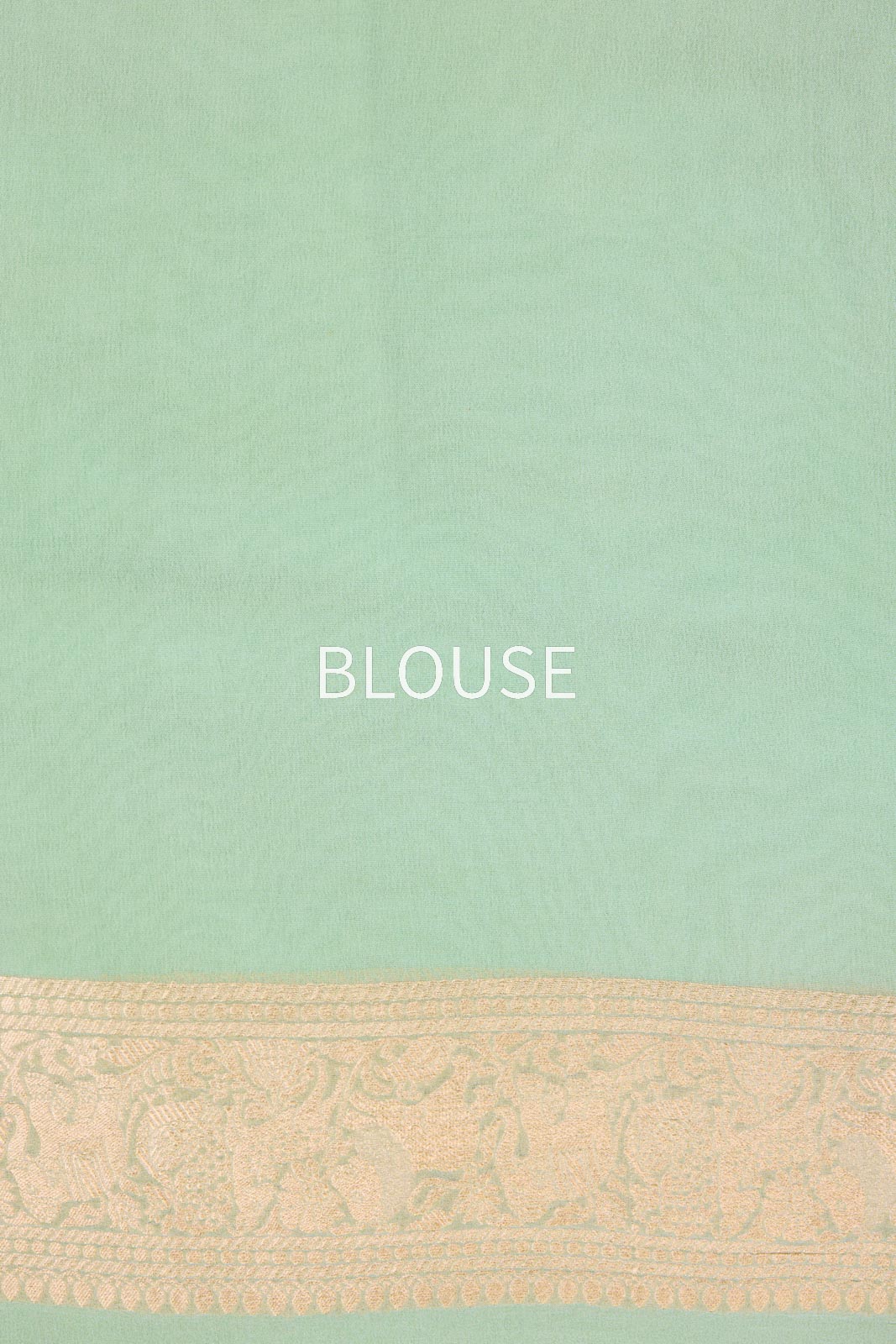 Mint Green Handwoven Banarasi Georgette Saree