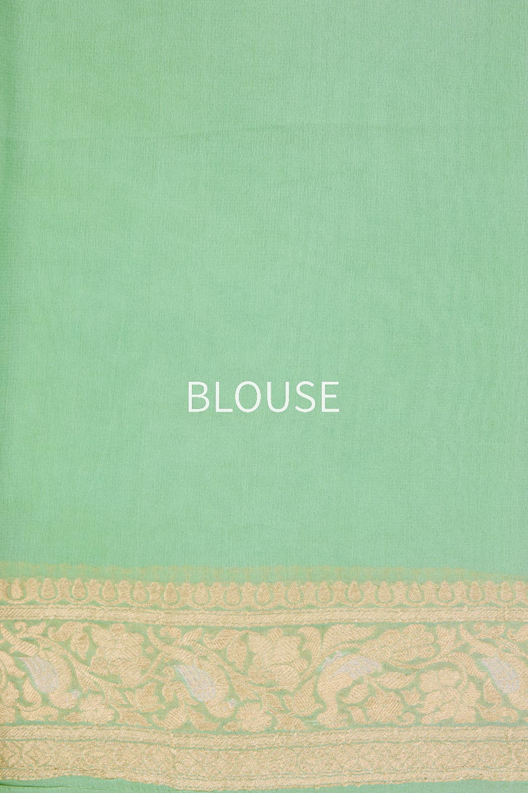 Mint Green Handwoven Banarasi Georgette Saree