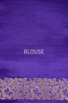 Bluish Purple Handwoven Banarasi Kadhua Silk Saree