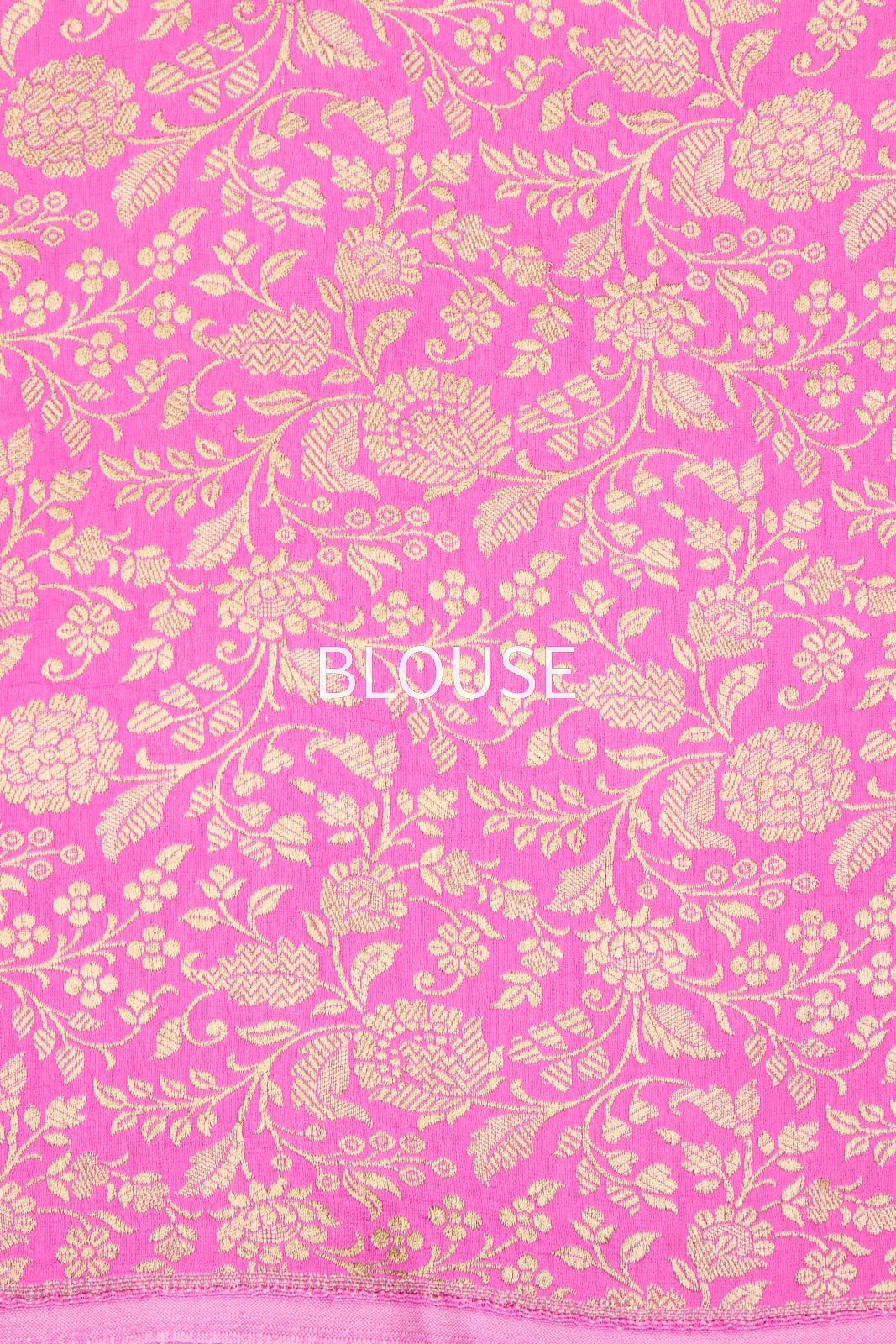 Peach Pink Banarasi Organza Leheriya Saree