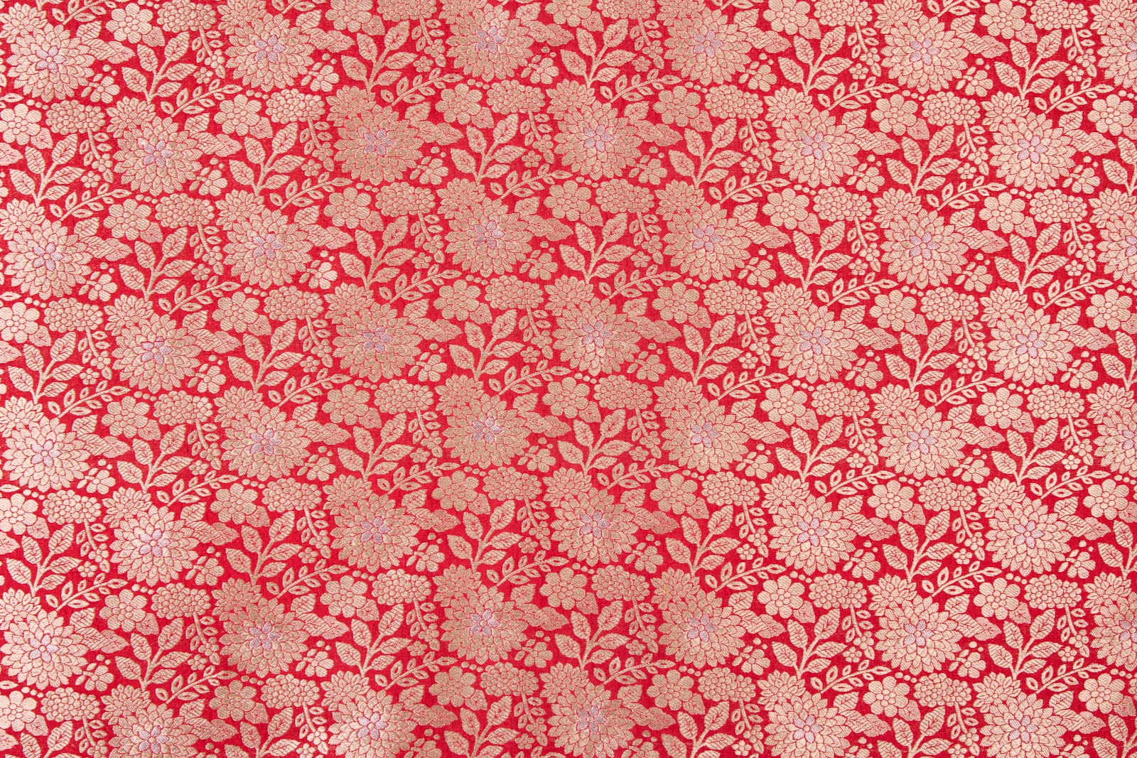 Red Handwoven Banarasi Silk Fabric