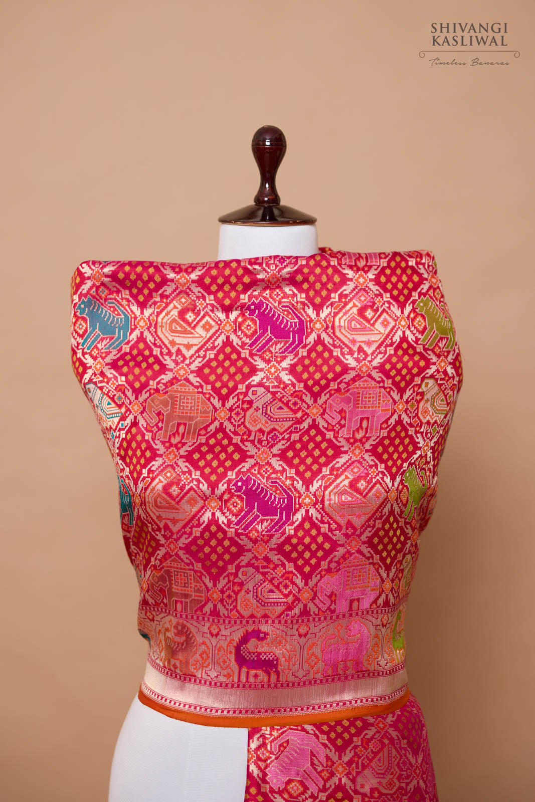 Pink Dual Tone Handwoven Banarasi Silk Dupatta