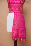 Pink Dual Tone Handwoven Banarasi Silk Dupatta