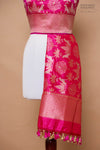 Pink Dual Tone Handwoven Banarasi Silk Dupatta