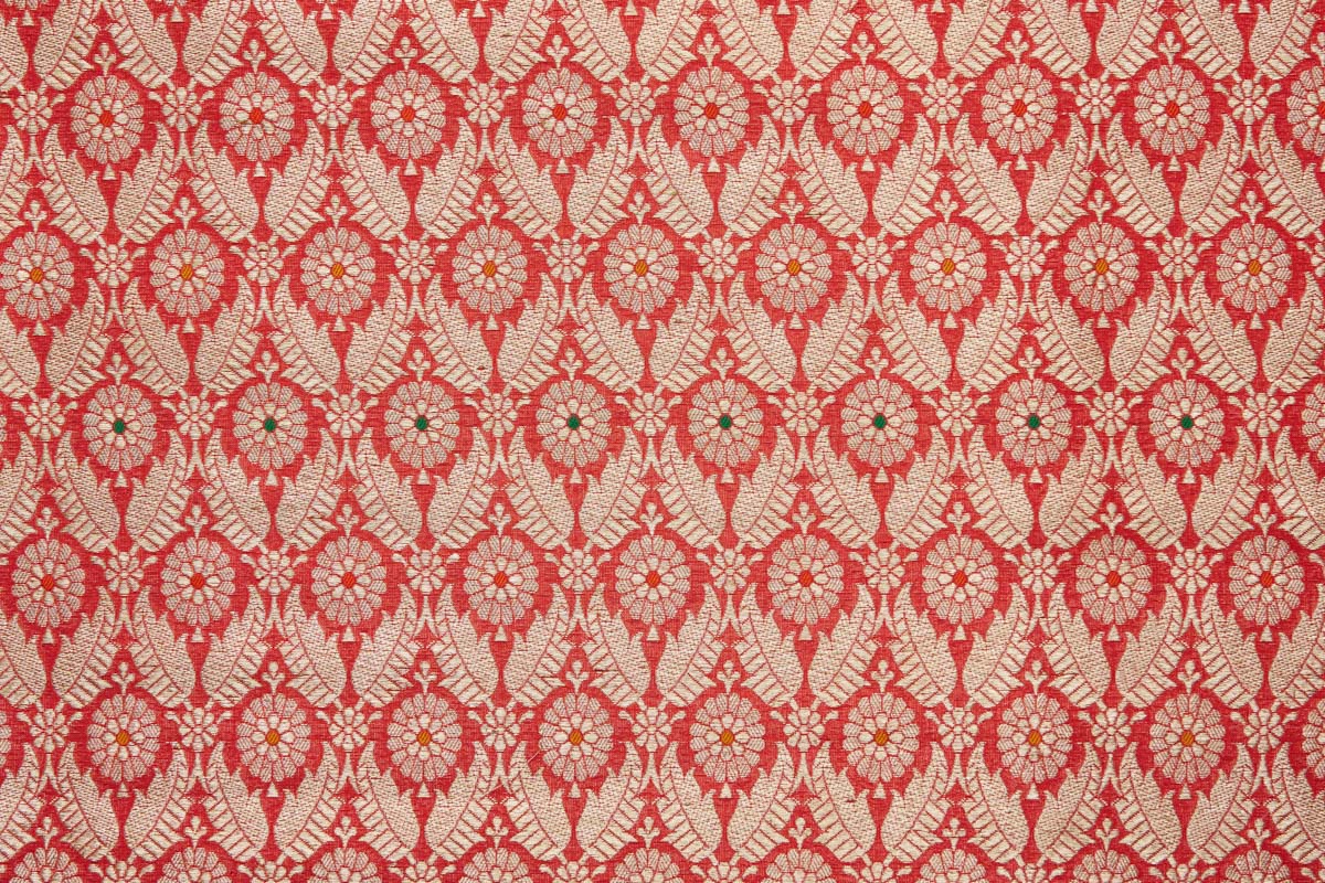 Red Handwoven Banarasi Brocade Fabric